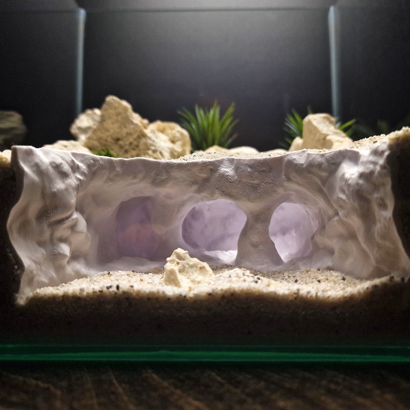 Aquarium Marine Rock - 3D Printed Forked Cave Aquarium Reptile