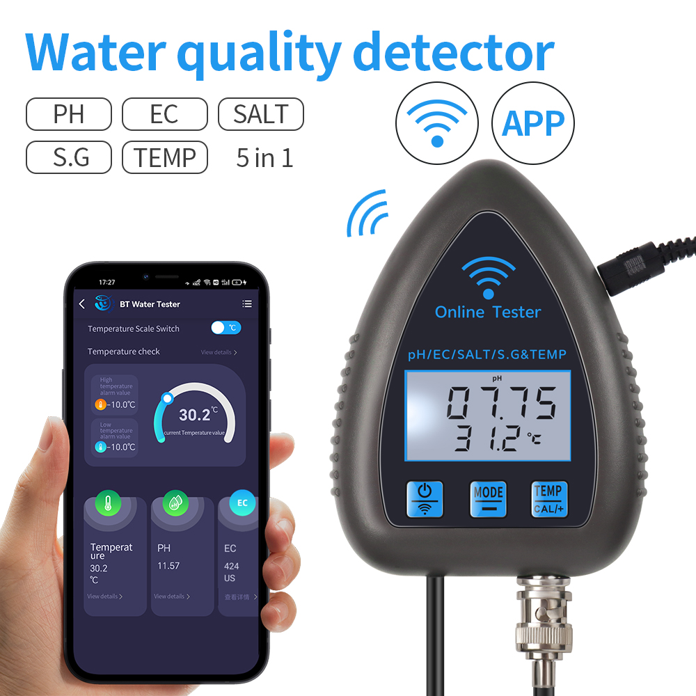 Tuya WiFi 5 in 1 Water Quality - Marine Aquarium Water Analyzer recension och pris