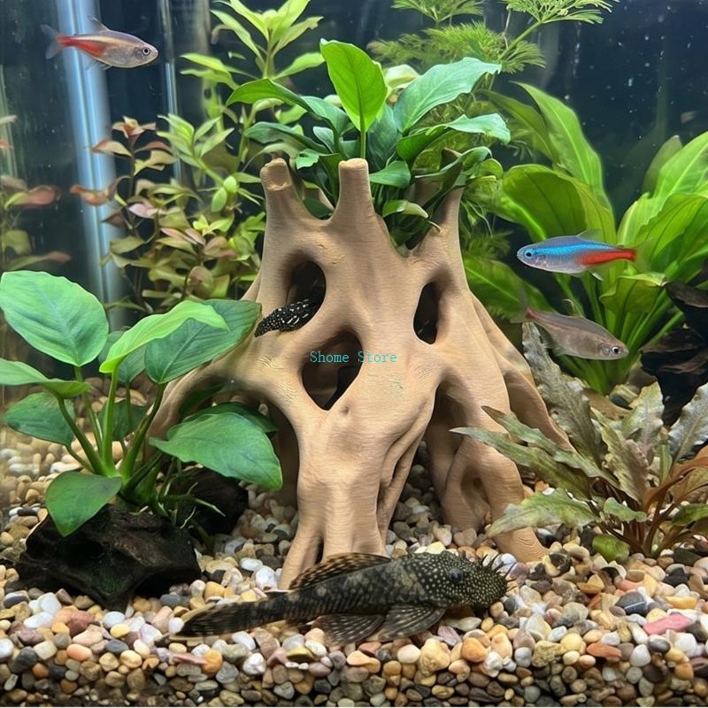 Natural Root Cave Fish Hideout - Aquarium Marine Rock recension och pris