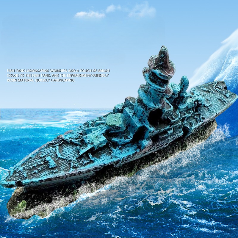 Resin Damaged Navy War Boat Sh - Aquarium Marineland recension och pris