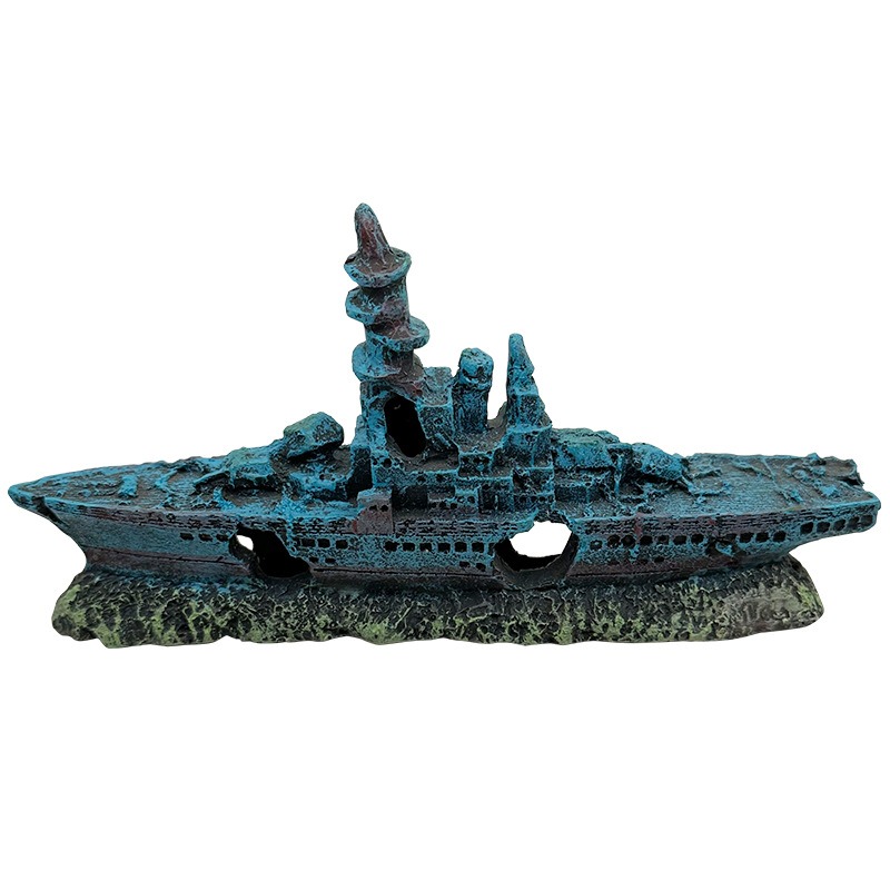 Resin Damaged Navy War Boat Sh - Aquarium Marineland recension och pris