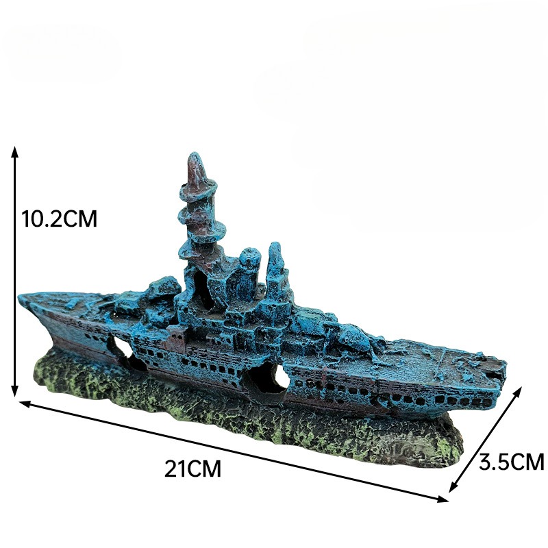 Resin Damaged Navy War Boat Sh - Aquarium Marineland recension och pris