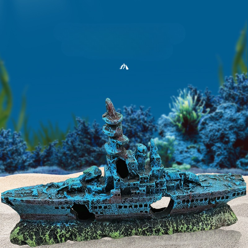 Resin Damaged Navy War Boat Sh - Aquarium Marineland recension och pris