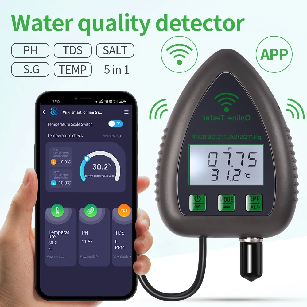 Tuya WiFi 5 in1 Water Quality  - Marine Aquarium Water Analyzer recension och pris