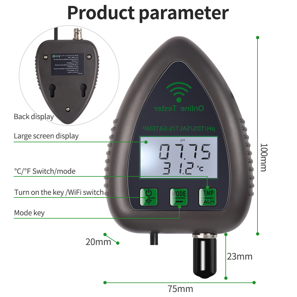 Tuya WiFi 5 in1 Water Quality  - Marine Aquarium Water Analyzer recension och pris