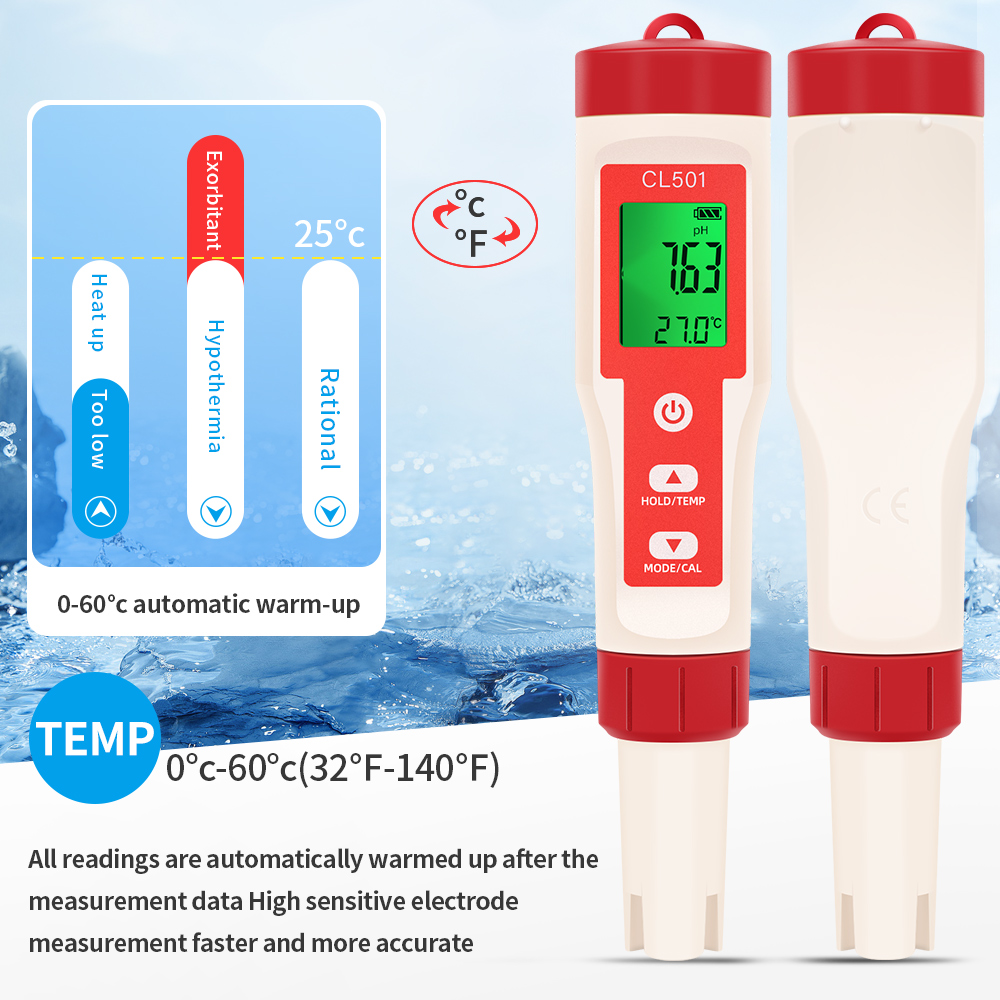 PH/CL2/H2/ORP/Temperature Mete - Marine Aquarium Water Analyzer recension och pris