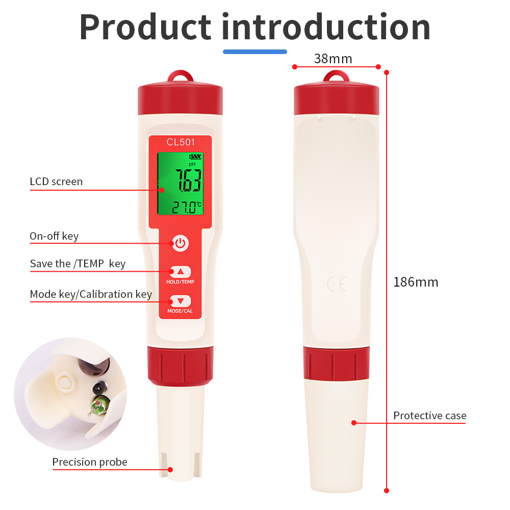 PH/CL2/H2/ORP/Temperature Mete - Marine Aquarium Water Analyzer recension och pris