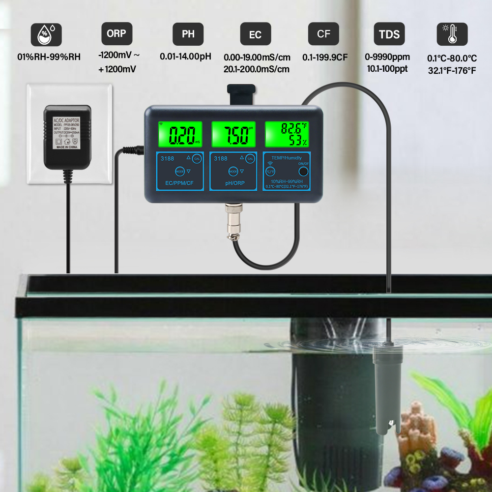 WiFi PH Meter Temp TDS(ppm) EC - Marine Aquarium Water Analyzer recension och pris