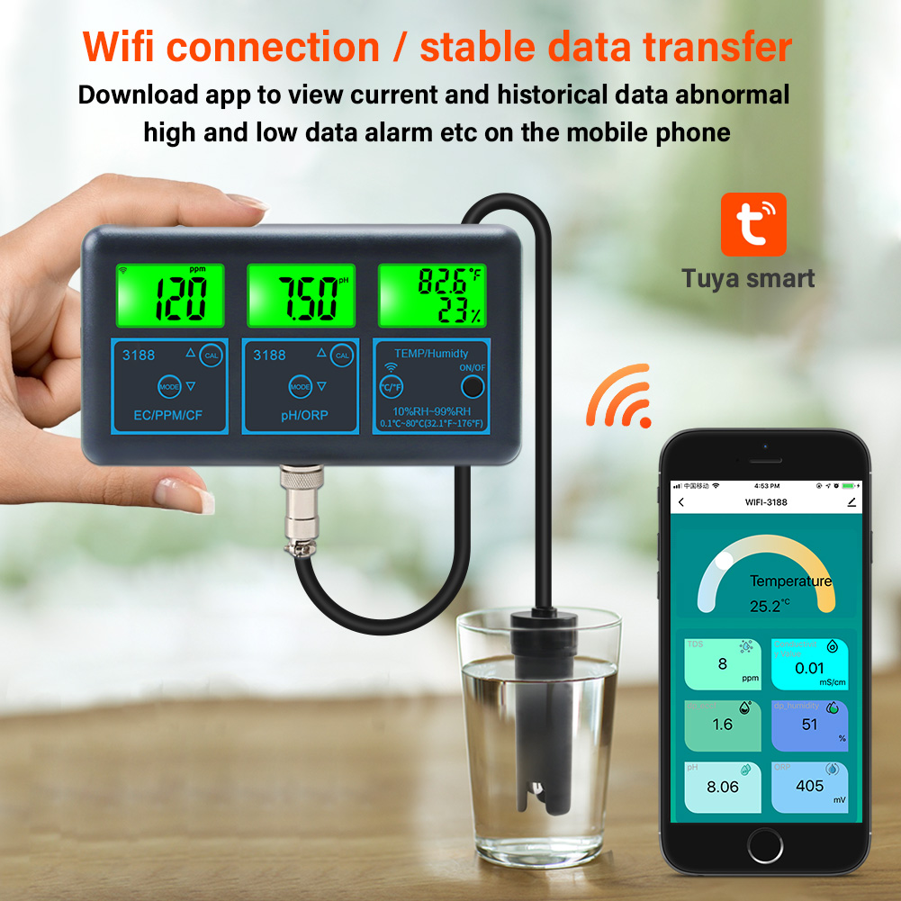 WiFi PH Meter Temp TDS(ppm) EC - Marine Aquarium Water Analyzer recension och pris