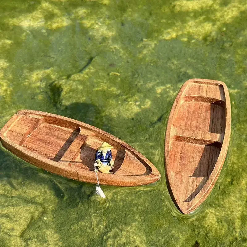 Handmade Wooden Boat Mini Floa - Aquarium Marineland recension och pris