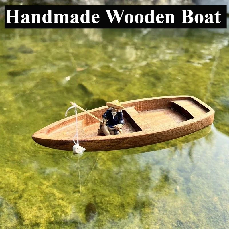 Handmade Wooden Boat Mini Floa - Aquarium Marineland recension och pris