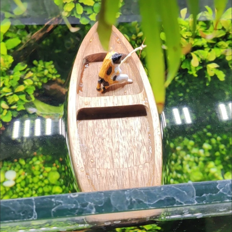 Handmade Wooden Boat Mini Floa - Aquarium Marineland recension och pris