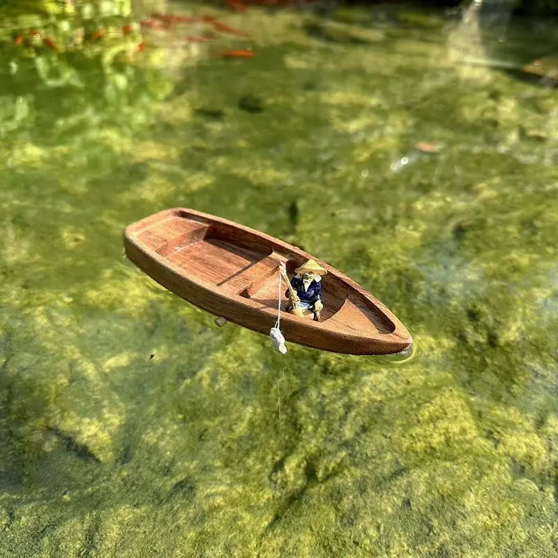 Handmade Wooden Boat Mini Floa - Aquarium Marineland recension och pris