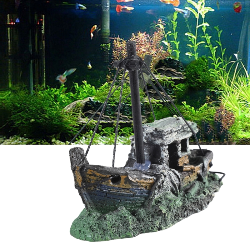 Aquarium Sunken Ship Decoratio - Aquarium Marineland recension och pris