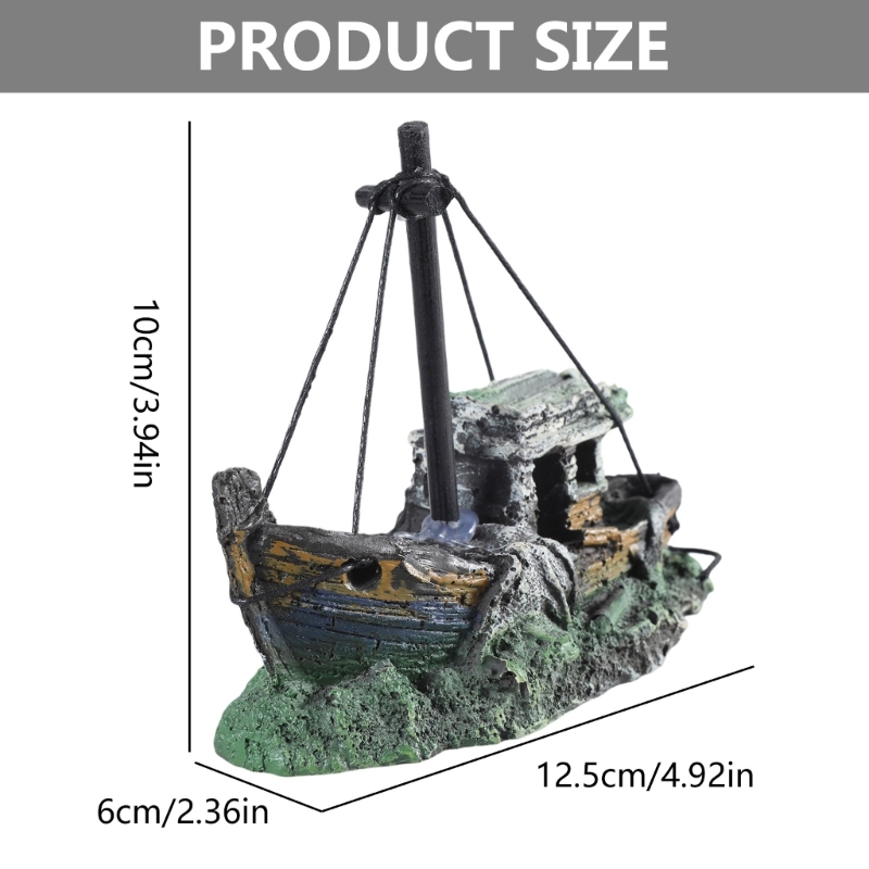 Aquarium Sunken Ship Decoratio - Aquarium Marineland recension och pris