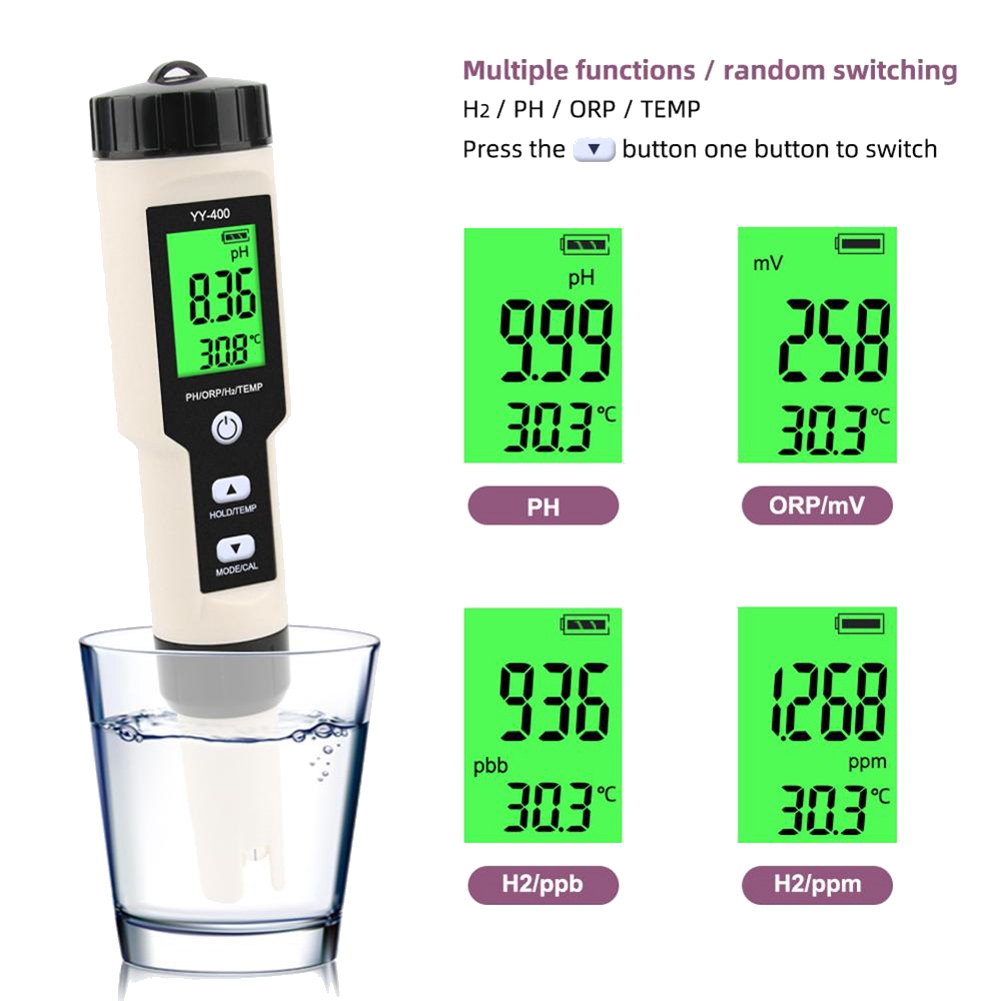 4 in 1 YY-400 PH/ORP/H2&TEM Me - Marine Aquarium Water Analyzer recension och pris