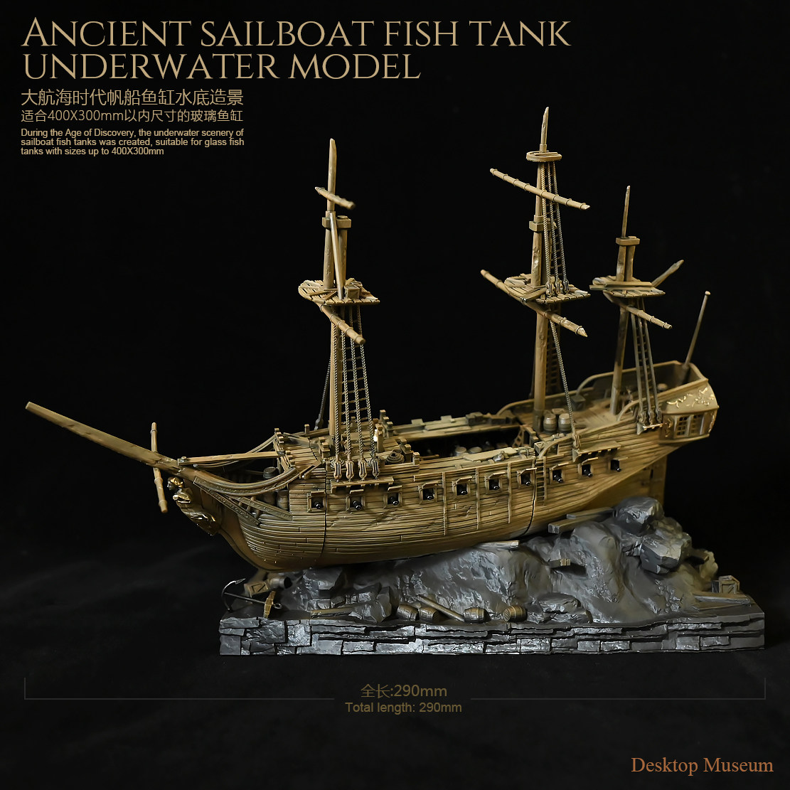 290mm Sailing Ship Aquarium De - Marine Aquarium Epoxy recension och pris